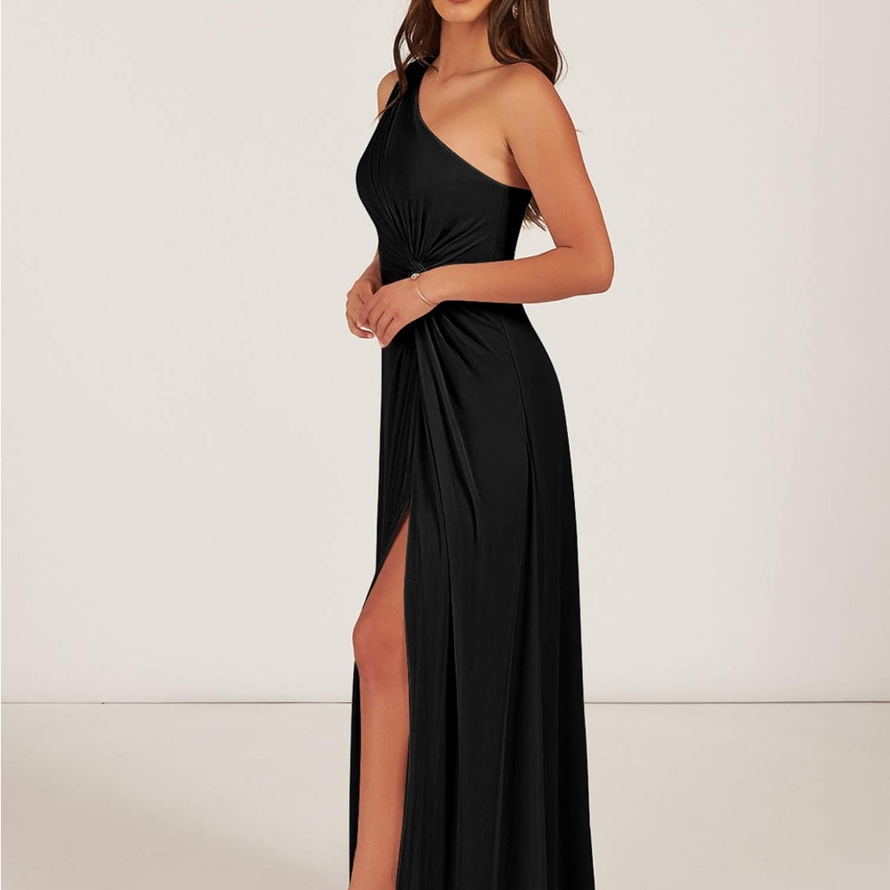 Azazie Brooke Size 6 Black Bridesmaids Dress